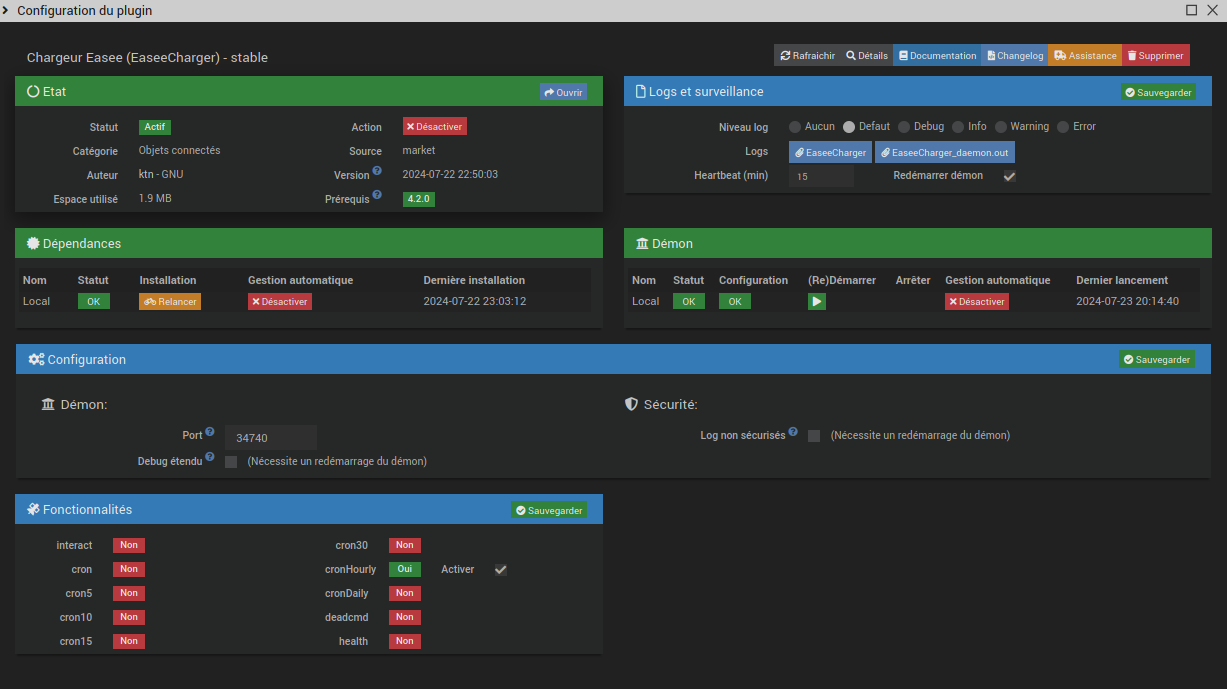 Configuration du plugin