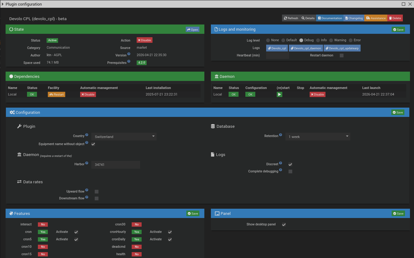 Plugin configuration