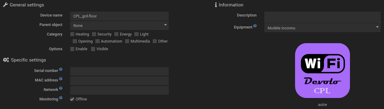 equipment not configured