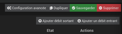 boutons débit